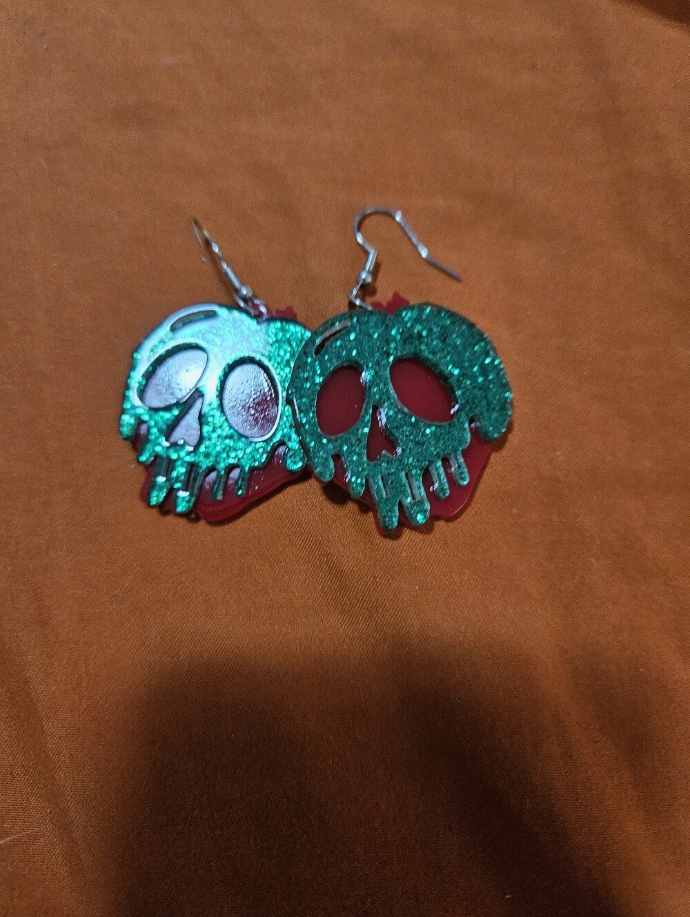 Nip Green Glitter Poison Apple Earrings